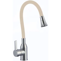 Смеситель для кухни Fmark FS8277A-12 с гибким изливом, хром/бежевый
