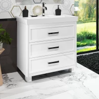 Тумба Вегас 80, цвет 9003, 3 ящика (раковина Тигода 80)