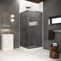 Душевой уголок Vegas Glass ZA Protec 120 11 07 120x120 см, профиль оружейная сталь, стекло графитовое