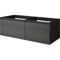 Тумба под раковину Armadi Art Quatro Oak Antracite 790-M2-140(70+70)-OA-A+L 140 см, подвесная, с подсветкой, темный дуб