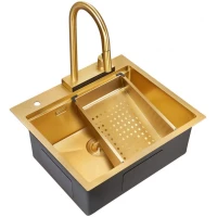 Кухонная мойка Milacio Denia 57 золотой матовый MC.77408
