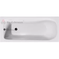 Ванна чугунная Goldman Real RL15070H 150x70 см, с отверстиями под ручки, белый