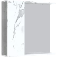 Зеркальный шкаф 75x71 см мрамор/камень бетонный L/R Onika Марбл 207524