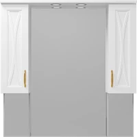 Зеркальный шкаф 98,1x100 см белый матовый Misty Амбра П-Амб02100-0122Я