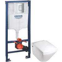 Комплект подвесной унитаз Jacob Delafon Escale E1306-00 + система инсталляции Grohe 38772001