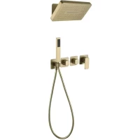 Душевой комплект Grocenberg GB5030MG 405x225 мм, со смесителем, золотой матовый