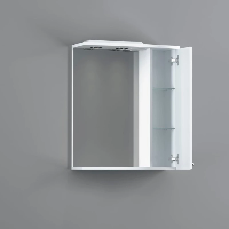 Зеркальный шкаф 65x75 см белый глянец R Damixa Palace One M41MPR0651WG