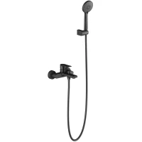 Смеситель для ванны Aquatek Лира AQ1449MB с душевым гарнитуром, черный матовый