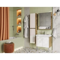 Комплект мебели белый глянец/дуб рустикальный 70,5 см Акватон Сканди Doors 1A278901SDZ90 + 1WH501628 + 1A252202SDZ90