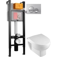 Комплект подвесной унитаз Jacob Delafon Odeon Up E4764-00 + 8409K + система инсталляции Jacob Delafon E33131RU-NF + E20859-CP-MTCNF + E20859-CP-MTC