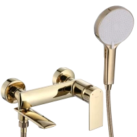 Смеситель для ванны Rea Veneta REA-B6422 с душевым гарнитуром, золотой