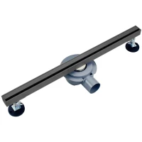 Душевой трап (лоток) Wonzon & Woghand WW-65406M-GM 60 см, с решеткой, щелевой, темный графит матовый