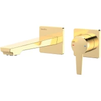 Смеситель для раковины Teska Liva E5407 встраиваемый, без донного клапана, золотой