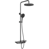 Душевая система Aqueduto Chuva CHU0445 255 мм, CoolStart, со смесителем, оружейная сталь матовый