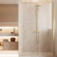 Душевая дверь Vincea Extenza VDP-4EX1112CLG 109-122 см, профиль золотой матовый, стекло прозрачное