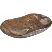 Раковина-чаша CeramaLux 503 66x42 см, накладная, серый мрамор