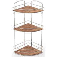 Полка для ванной Tekno-tel BK075P 21x21 см, угловая, тройная, хром