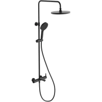 Душевая система Kerama Marazzi Fonte FO.201.KM.BLK.M 254 мм, со смесителем, черный матовый