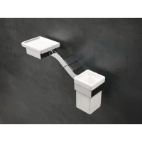 Стакан для зубных щеток с мыльницей Stil Haus Fluid FL14(08-BI) настенный, хром/белый