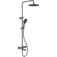 Душевая система Splenka S223.26.09 250 мм, с термостатом, графит матовый