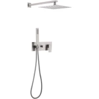 Душевой комплект Abber Daheim AF8218SP 250 мм, со смесителем, сатин