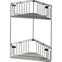 Полка для ванной Sanibano HL078/CR 19x19 см, угловая, двойная, хром