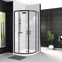 Душевой уголок 100x100 см BelBagno UNO-195-R-2-100-C-NERO прозрачное