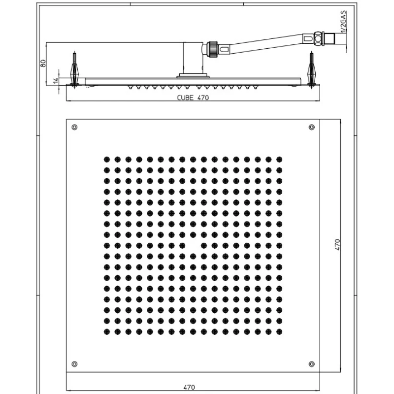 Потолочный душ 470x470 мм Bossini Dream Cube H38459.030