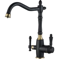 Смеситель для кухни Zorg SH 812 BLACK BR с подключением к фильтру, бронза/черный