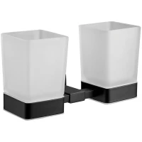 Стакан для зубных щеток Belz B90308 двойной, настенный, черный матовый