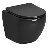 Унитаз подвесной Grossman GR-4455BS безободковый, с сиденьем микролифт, черный глянец