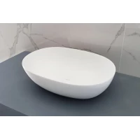 Раковина-чаша Abber Stein AS2636 56x38 см, накладная, белый матовый