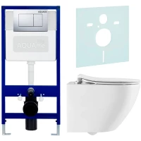 Комплект подвесной унитаз AQUAme AQM2002PRO + система инсталляции AQUAme AQM4002 + AQM0005 + AQM4102CR