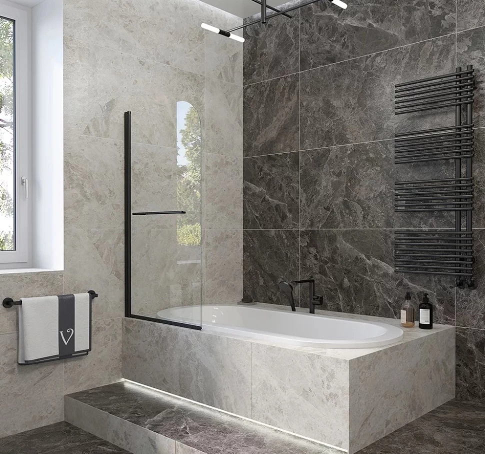 

Шторка для ванны 89 см Veconi Palau PL79B-90-01-C4 прозрачное