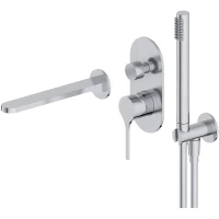 Смеситель для ванны Feramolli Eva Bella CS1914 встраиваемый, с душевым гарнитуром, никель матовый