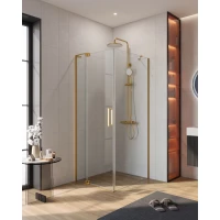 Душевой уголок Cezares Slider SLIDER-AH-1-90-70/80-C-BORO 70-80x89,5 см, профиль золотой матовый, стекло прозрачное