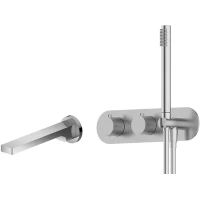 Термостат для ванны Feramolli Dante CSD1S встраиваемый, с душевым гарнитуром, никель матовый