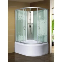 Душевая кабина Мономах Б/К 100/80/44 МЗ L 10000005829 100x80x206 см L, без крыши, высокий поддон, профиль матовый хром, стекло интимато