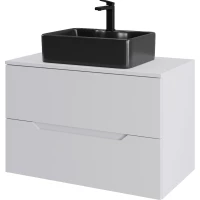 Тумба с раковиной Orange Line Li-80TuwMDF+B01-475MB 80,2 см, подвесная, со столешницей, белый матовый