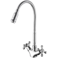 Смеситель для кухни D-Lin D153810-Q с гибким изливом, хром