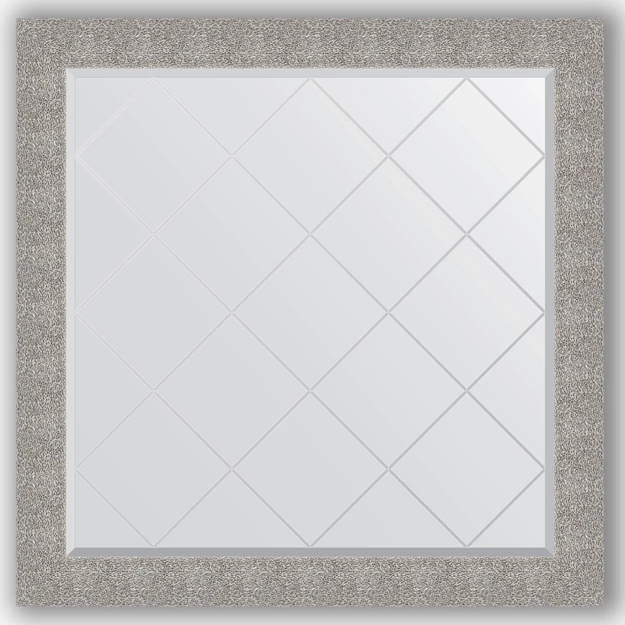 Зеркало 106x106 см чеканка серебряная Evoform Exclusive-G BY 4453 зеркало с гравировкой в багетной раме чеканка серебряная 90 мм 86x86 см