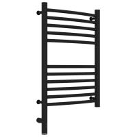 Полотенцесушитель электрический 600x400 черный матовый МЭМ левый, перемычка выгнутая Сунержа Богема 3.0 31-5802-6040