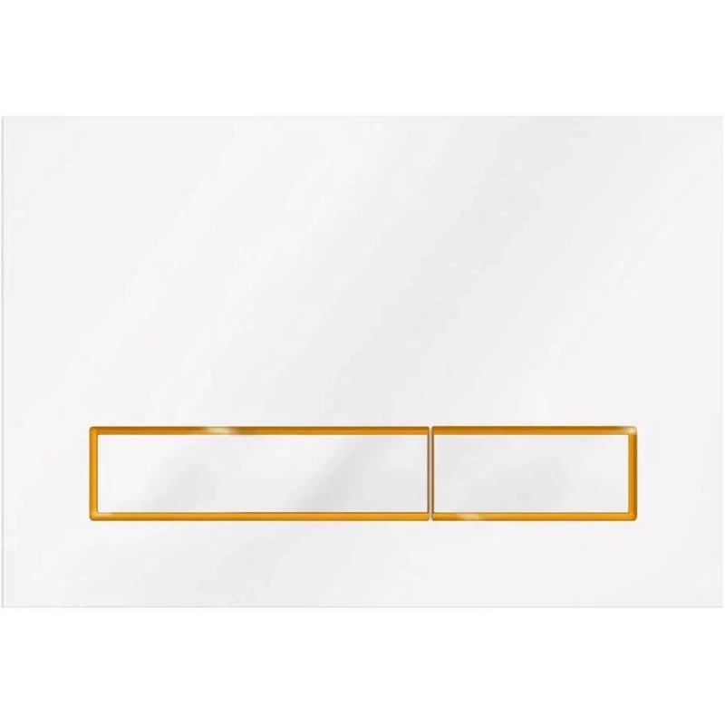 Смывная клавиша Veconi Square Design белый глянец/золотой матовый/белый глянец VFSD003WHG
