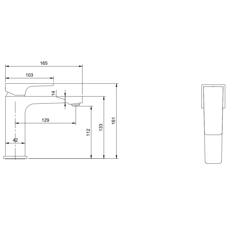 Смеситель для раковины без донного клапана Villeroy & Boch Architectura Square TVW12500400064