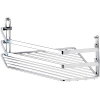 Полка для ванной Tekno-tel ES077 20x20 см, угловая, хром