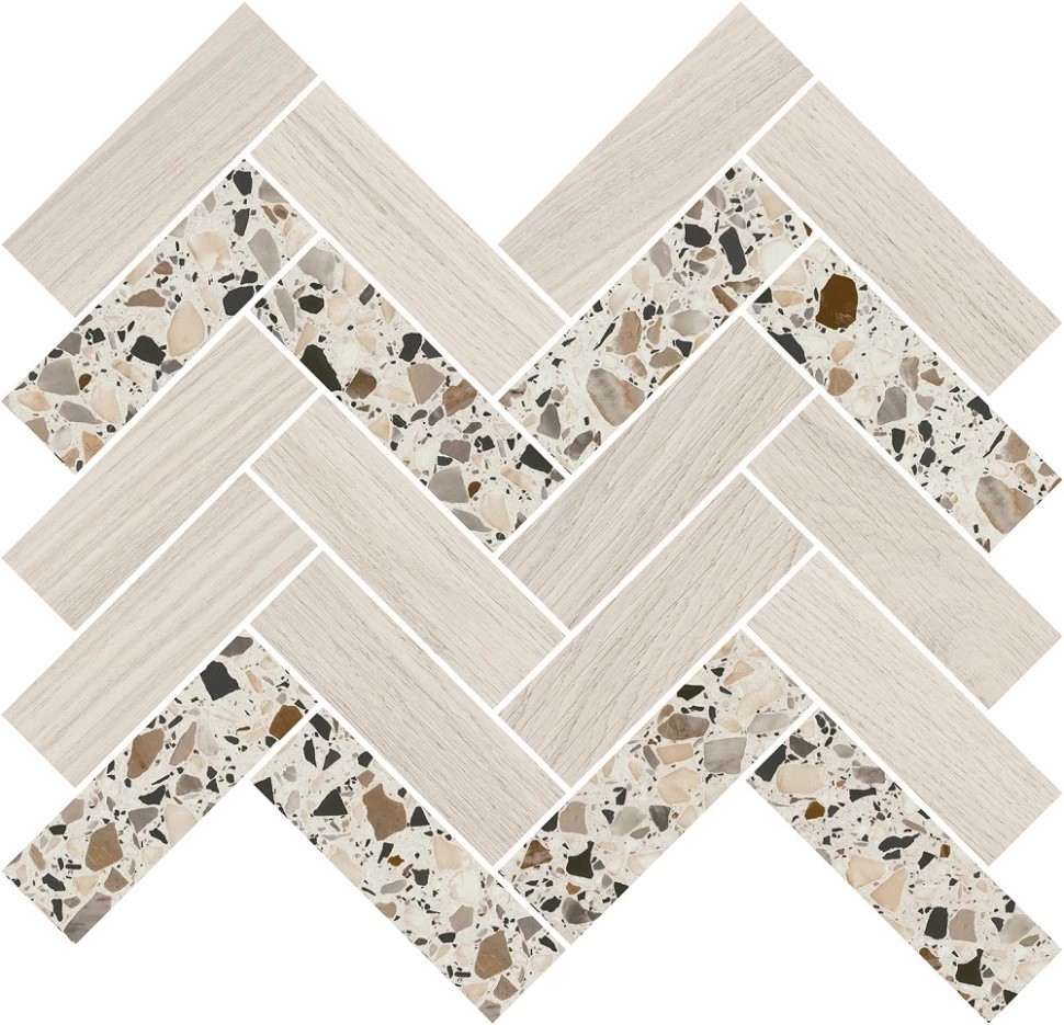 

Керамогранит Kerama Marazzi Декор Монтиони мозаичный миндальный 34x35,5x0,9 T042\SG5113
