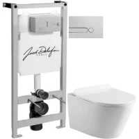 Комплект подвесной унитаз MEER MR-2102 + система инсталляции Jacob Delafon E5504-NF + E4326-CP