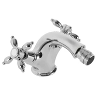 Смеситель для биде с донным клапаном хром, ручки хром Cezares Nostalgia NOSTALGIA-BS1-01