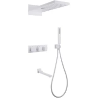 Душевой комплект Abber Daheim AF8253W 230 мм, с термостатом, белый матовый