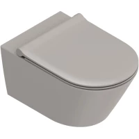 Унитаз подвесной Catalano Zero Tortora Satinato 0111550032 безободковый, торнадо, серо-коричневый матовый